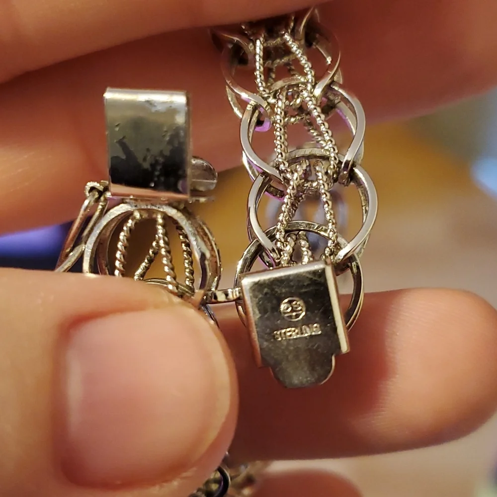 💚 Vintage Fancy silver bracelet - Picture 10 of 10